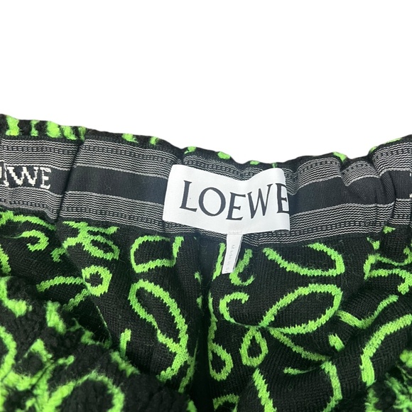 Loewe Anagram Fleece Shorts Green Black mens small - Picture 3 of 6